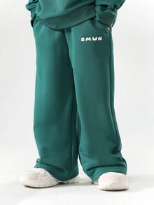 SUMWON Girls Hoodie Sweatshirt Co-Ord Set Without Drawstring Hood And Centre Pocket Vacation - Dark Green - View 4