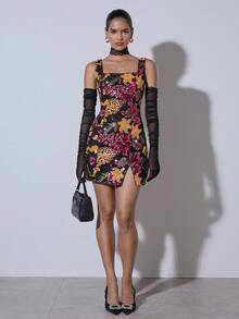 COSMINA Rochie mini cu paiete, fără mâneci, croială slim, pentru femei - Multicolor - Vizualizare 8