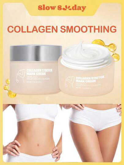 SlowSunday Collagen Stretch Mark Cream, With Olive Oil & Centella Asiatica, Improve Stretch Marks, Firm Skin, Increase Elasticity, Cozy Fall & Winter Styles, Suitable For Autumn Winter, Y2K, For Halloweens, Party & Gifts, Thanksgiving & New Year, Thank You Gift, For Christmas,  Christmas Gifts