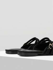 MOTF PREMIUM VINTAGE COMFORTABLE CASUAL BOW DECOR FLAT SHOES SPRING SHOES - Black - View 4
