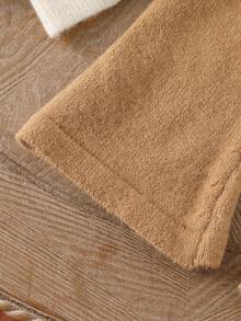 Quần ống loe đơn giản thiết kế nơ nhún bèo cho bé gái, dễ thương & thanh lịch, mềm mại & thoải mái, giản dị & đa năng, thích hợp cho các buổi đi chơi mùa thu, dã ngoại giữa cha mẹ và con cái, vui chơi ngoài trời, Halloween, tiệc Giáng sinh, mua sắm, kết hợp với áo len, mùa thu/đông - Lạc đà - Xem 5