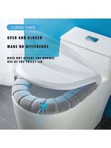 1pc Comfortable Toilet Seat, Household Toilet Seat, Washable Knitted