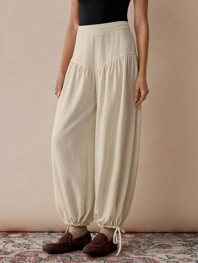 Florisole Men's Casual Solid Color Loose Fit Drawstring Pants, Autumn