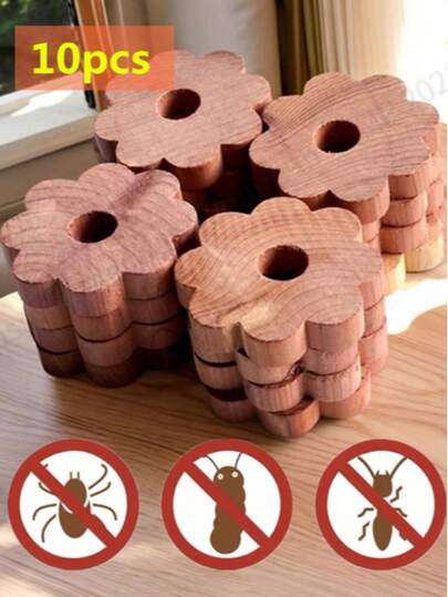 5个/10个【100%天然雪松木圈】防蛀虫球 雪松驱虫香环 雪松油驱虫 驱蛀防蚁 适用于衣柜、抽屉、收纳箱、鞋柜驱虫 天然除臭驱虫防霉除臭防虫