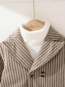 Souflis Souflis 2025秋冬新款法式复古优雅长袖翻领大衣，适合外出、上学、聚会等场合，男婴外套，男婴夹克，婴儿大衣