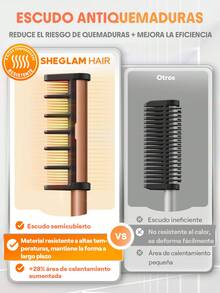 SHEGLAM HAIR 永不烫伤的热梳 - 美规热风刷和直发梳 - 銀色 - 查看 5