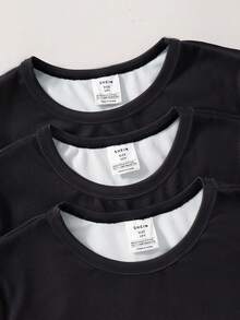 SHEIN 6pcs Kids Tween Boy Buy 2 Get 1 Free Cartoon Print Underwear Set, Thick Long Sleeve Pajamas, Dinosaur Print Set, Gaming Print Set, Football Print Set, Crew Neck Long Sleeve Pajama Top And Pants Loungewear, Suitable For Autumn/Winter, Party - Multicolor - View 7