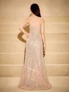 Đầm dài hở vai cao cấp cho bé gái tuổi teen, phù hợp cho đám cưới, tiệc tối, sinh nhật, vũ hội, Giáng sinh, Halloween - Rượu sâm banh - Xem 2