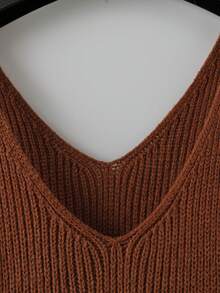 GlowEve Women's Casual Solid Color Cardigan Knit Dress Two Pieces Set, Autumn/Winter - Coffee Brown - View 5