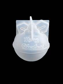 3D圣诞圆形铃铛香薰硅胶蜡烛模具DIY香石石膏皂水泥模具圣诞元素设计硅胶树脂模具烛台石膏工艺品礼品模具家居节日装饰摆件 - 白色 - 查看 3