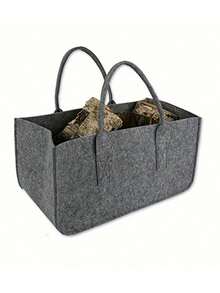 1个大号加厚毛毡布收纳袋，北欧出口毛毡柴火袋，结实耐用的便携式购物袋，适用于房车、户外露营、野餐、办公旅行 - 多色 - 查看 8