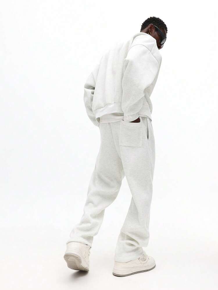 Crew Neck Sweatshirt And Sweatpants Set With Logo