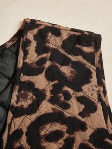 SHEIN VCAY Áo khoác vest nữ dáng rộng không tay in họa tiết du lịch - màu nâu - Xem 4