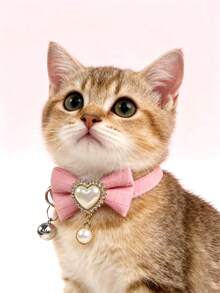 PETSIN 1. Pet Bow Tie Collar; Bow Tie Heart Collar; Adjustable Neck Circumference; Cat Collar; Dog Collar; Pet Accessories; Pet Supplies