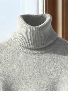 GlowEve كنزة صوفية محبوكة بياقة عالية باللون الأحمر الأنيق للنساء، خريف/شتاء