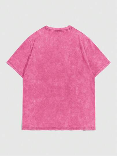 Street Life T-shirt décontracté à manches courtes col rond avec broderie de lettres et imprimé flocon de neige pour hommes