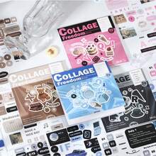 20sheets Stickers Book Junk Journal Supplies Long Strip PET Collage Sticker DIY Scrapbooking Art Collage Stationery Planner Decor Stickers - Multicolor - View 5