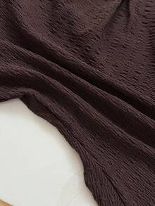 Elenzga Dwuczęściowy komplet damski w rozmiarze plus size, z długim rękawem, w stylu francuskim, swobodny i elegancki, z teksturowanego szyfonu, jesień/zima