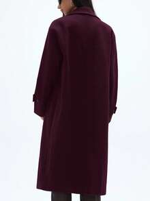 Aveloria GENKIRA Autumn/Winter New Loose Fit Soft Woolen Oversized Coat For Women, Elegant Style - Burgundy - View 2