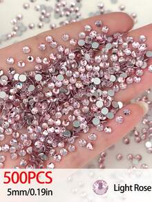 2000 viên đá giả nhựa màu hồng nhạt, kích thước 3-6mm, dạng tròn, dùng làm phụ kiện giày dép, quần áo, mỹ phẩm, túi xách, đồ trang trí - Bột nhẹ - Xem 9