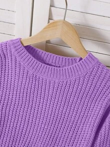 SHEIN Tween Girls' Casual Solid Color Cropped Pullover Sweater Girls Purple Sweater Purple Sweater Cropped Sweater Purple Girl Clothes Summer Clothes For Teens Sweater Girl Clothes Autumn And Winter Clothes Cropped Knit Sweater Cute Sweater Sweater For Tweens Knit Sweater Teen Girl Knit Sweaters For Girls Tween Sweaters Autumn And Winter Clothes Girls Clothes Sweater For Tweens Kids Sweaters Sweater For Girls 12 Year Old Girl Jumper Purple Or Lilac Purple Sweater For Girls Lilac Jumper