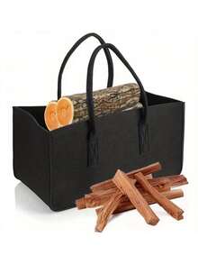 1个大号加厚毛毡布收纳袋，北欧出口毛毡柴火袋，结实耐用的便携式购物袋，适用于房车、户外露营、野餐、办公旅行 - 多色 - 查看 2