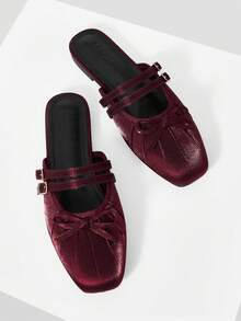 MOTF PREMIUM GIÀY BẾT MARY JANE THƯỜNG THOẢI MÁI CỔ ĐIỂN, KẾT CẤU DA SÁP DẦU MÀU ĐỎ - Màu Đỏ Sâu - Xem 5