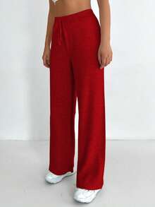 RueChic Women's Front Tie Minimalist Knit Jumpsuit, Casual Everyday Wear