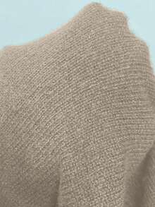 SHEIN Unity 2pcs Set Casual Solid Color Drop Shoulder Loose Knit Sweater And Pants, Autumn/Winter - Khaki - View 8