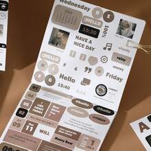 20sheets Stickers Book Junk Journal Supplies Long Strip PET Collage Sticker DIY Scrapbooking Art Collage Stationery Planner Decor Stickers - Multicolor - View 9