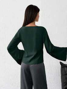 SHEIN Tall Cardigan avec encolure en V, boutonnage devant, épaules tombantes, couleur unie, pour femmes grande taille