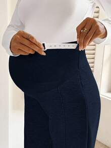 SHEIN 孕妇裤，带保暖内衬，腰部可调节，秋冬保暖 - 藏蓝色 - 查看 4