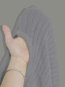 Lunelith SHEIN Lunessa Sexy Slim Asymmetric-Shoulder Women's Oblique Shoulder Long Sleeve Sweater