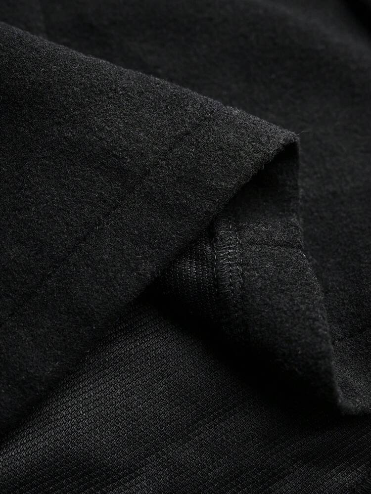 Women's Casual Versatile Long Sleeve Black Plus Size Overcoat, Thanksgiving, For New Year Christmas Winter Cozy Fall And Winter Christmas Pajamas Christmas New Year Winter