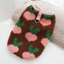 PETSIN 1 Piece Of Brown Bottom Radish Lamb Wool Pet Vest With Autumn And Winter Thick Lamb Wool For Warmth And Pet Plush Clothing - Brown - View 7