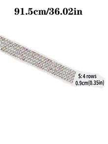 1 Yard selbstklebende Kristall Strass Schleife, Strass Bänder, DIY Diamant Bling Schleifen Aufkleber Strass Band Rolle für Basteleien, Telefon, Auto Dekoration - Weiss - Übersicht 7
