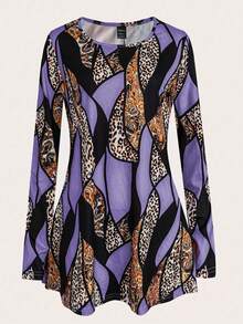 EMERY ROSE Bộ 2 áo thun dài tay chữ A và quần legging bằng vải nỉ dành cho nữ, họa tiết ngẫu nhiên, thu/đông - Nhiều màu - Xem 6