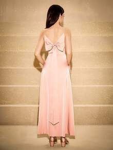 Elegant,Cerise Pink,Summer,Wedding Ninang Flower Girl Dress For Teen Girls - Apricot - View 2