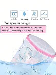 1/3 件洗衣机网眼文胸洗衣袋拉链精致衣物洗衣袋可重复使用内衣内裤袜子衣物保护袋 - 粉色 - 查看 5