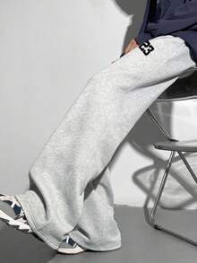 SHEIN Teens Boys' Loose Casual Comfortable Mid-Waist Sweatpants, Autumn/Winter - Grey - View 8