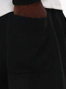 SUMWON Conjunto de moletom com capuz texturizado premium com zíper e calça de corrida combinando para homens, roupa de dormir casual de inverno - Preto - Ver 8