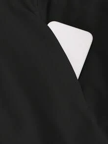 GlowEve 女士冬季服装长袖抽绳腰连帽保暖内衬长款休闲加厚棉服外套 - 黑色 - 查看 3