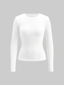 Tseoso 3 件黑白休闲长袖修身长款 T 恤加厚 T 恤套装，适合秋冬季，复古，可爱的夏季上衣，柔软女孩，家居服，基本款 T 恤，家居，返校，秋季女装