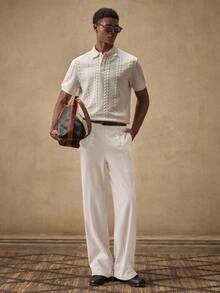 AKNOTIC Men's Woven Casual Loose Straight Leg Solid Color Pants