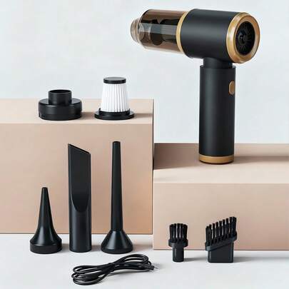 This Car Vacuum Cleaner Gift Set Includes A 6000PA Vacuum Cleaner And 7 Accessories. This Powerful Wireless Vacuum Cleaner Is Suitable For Cars And Homes, With Strong Suction And Protection Functions, Powerful Battery, And High Suction Power
