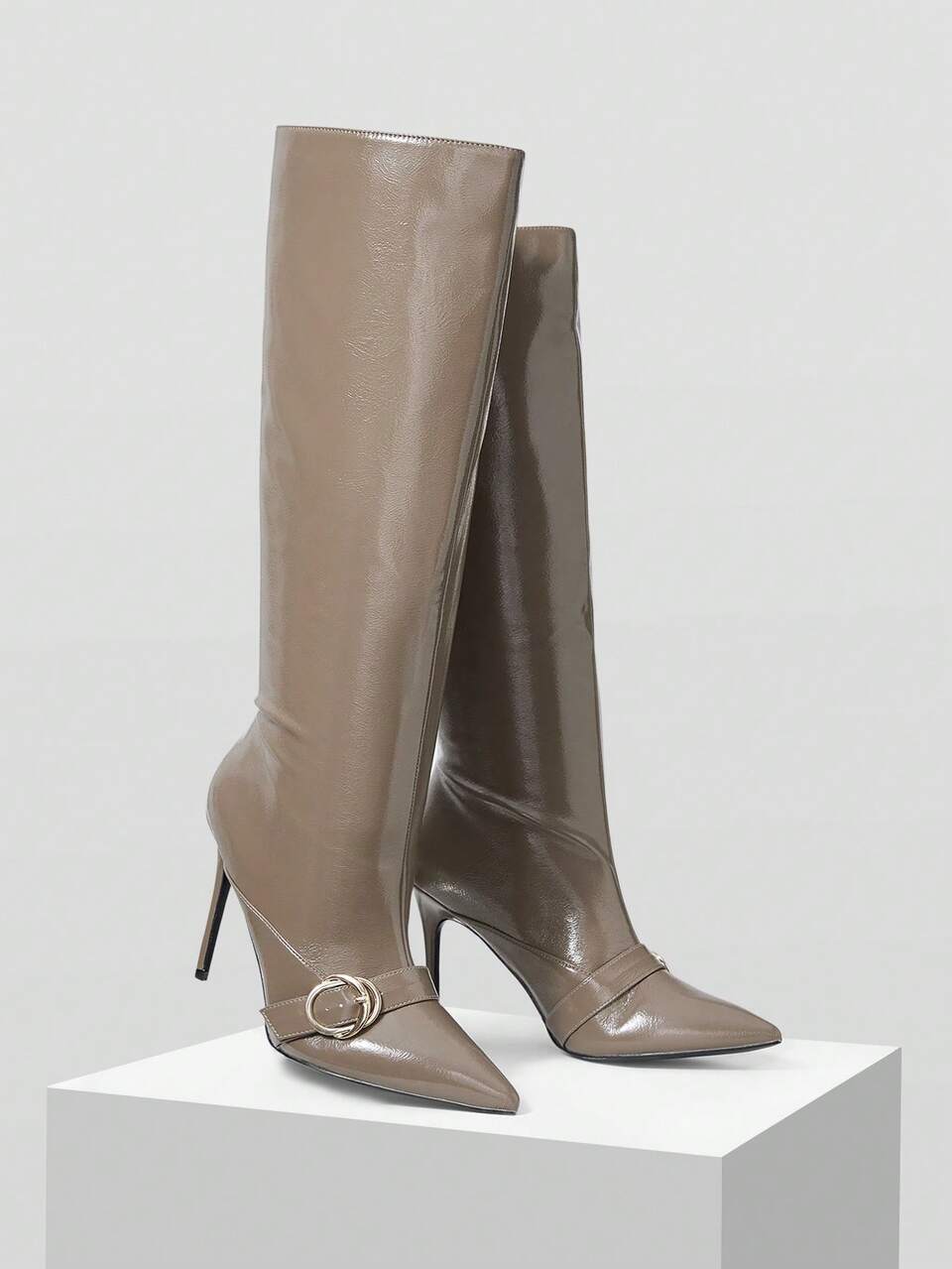 WOMEN POINTED TOE SLIM ELASTIC HIGH HEEL BOOTS