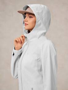 OutZeal Women Shell Jacket Camping Hiking Water-Resistant Windproof Hooded Outdoor Coat Spring Fall - White - View 9