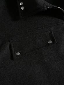 PAVTROS Men's Street Fashion Zip-Up Long Sleeve Jacket,Windbreaker/Outdoor Windbreaker,Baggy,Streetwear,Grunge - Black - View 9