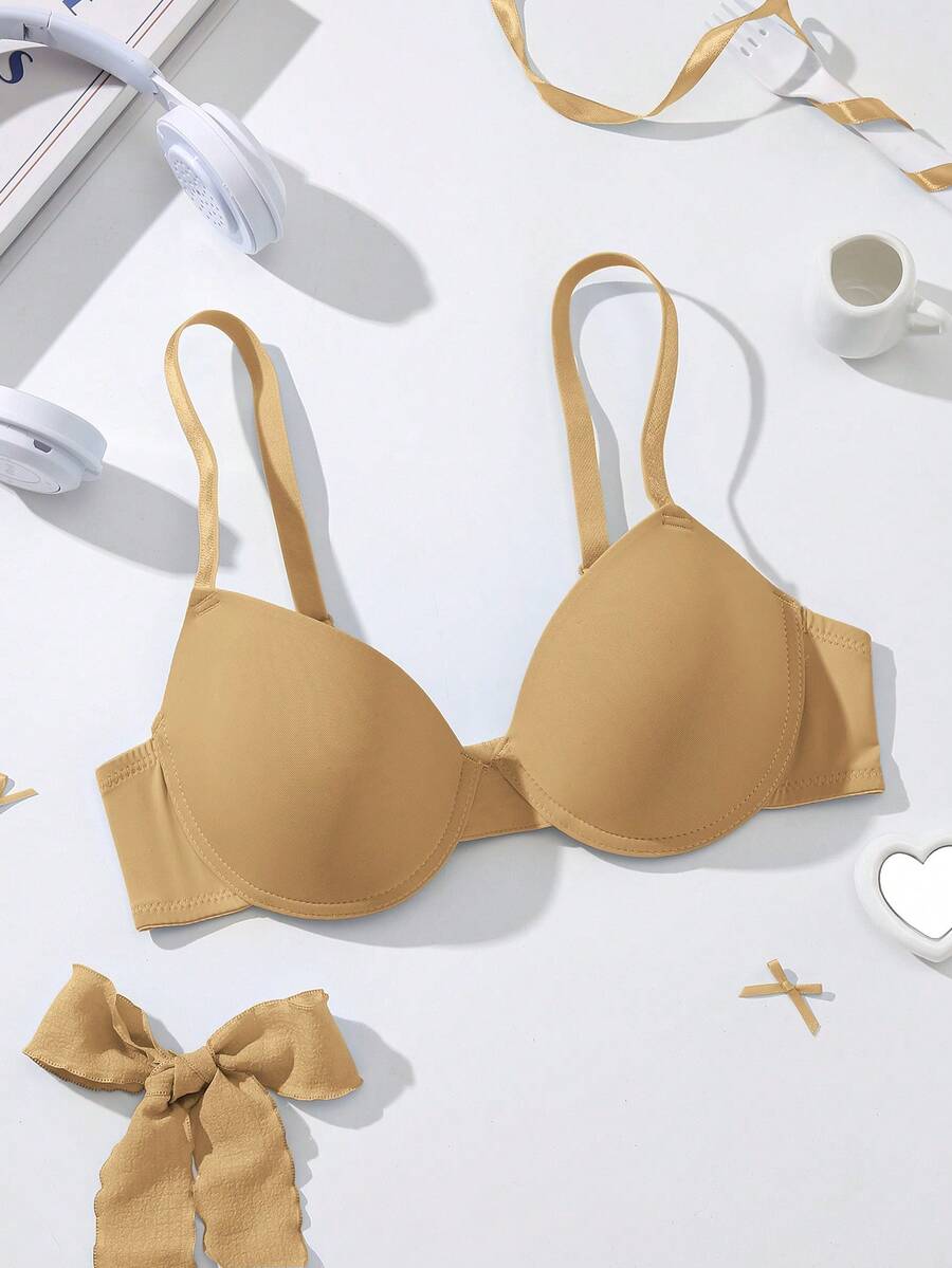 1件女士舒适无缝无钢圈文胸 - 薑色 - 查看 1