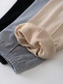 THE HAPPY LOOK 3pcs Young Boy Elastic Waist Pants Set With Decorative Ribbon, Versatile & Comfortable - Grey - View 9